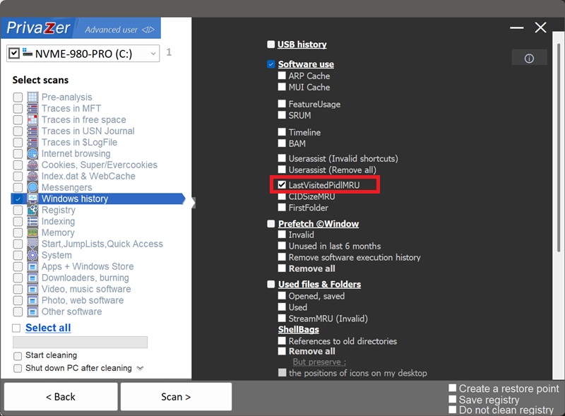 How to clear the most recently used files and folders in Open/Save dialogs on Windows (LastVisitedPidlMRU)