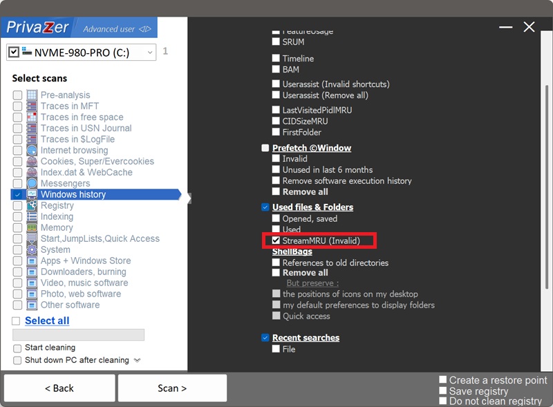 How to clean your window position history on Windows (StreamMRU)