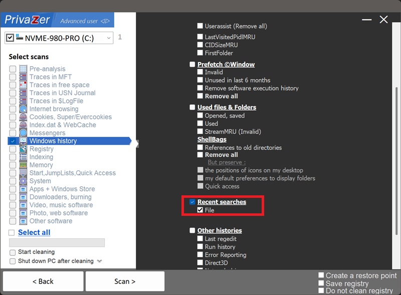How to clear File Explorer search history on Windows (WordWheelQuery)