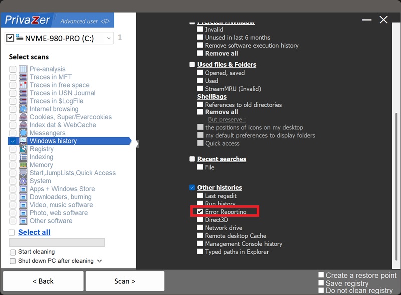 How to clear Windows Error Reporting (.WER) crash reports on Windows